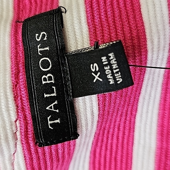TALBOTS NWT pink‎ striped sleevless dress with V neck. GREAT FOR Vacation. - Picture 7 of 13